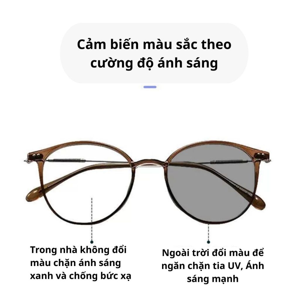 Gọng kính cận cao cấp oliver thời trang nam nữ, Mắt kính đổi màu chống ánh sang xanh tia UV400 K051