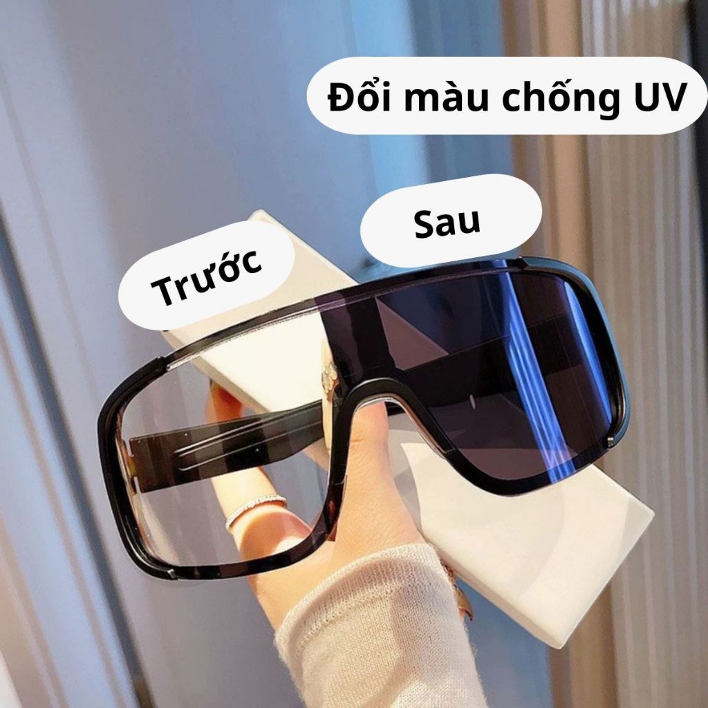 Mắt kính đi đêm đổi màu cản gió bảo vệ mắt, Kính mát thời trang chống tia UV400 phù hợp phượt thủ