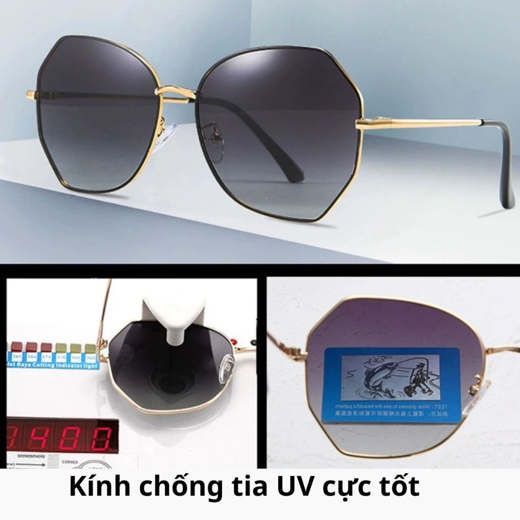 Kính râm nam nữ cao cấp phong cách thời trang, Mắt kính mát đi đường chống tia UV chống bụi K052