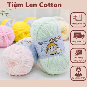 Len Nhung Mèo 4mm - Nhung MiMi - dùng để đan móc thú, chăn, áo, nệm