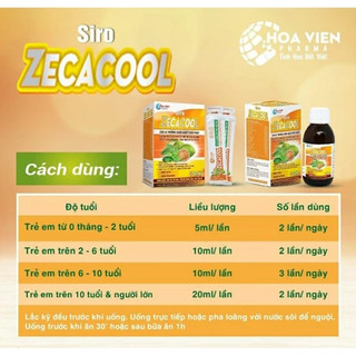 Siro ho ZECACOOL (Chai 125ml), giảm ho khan, ho có đờm, đau rát họng