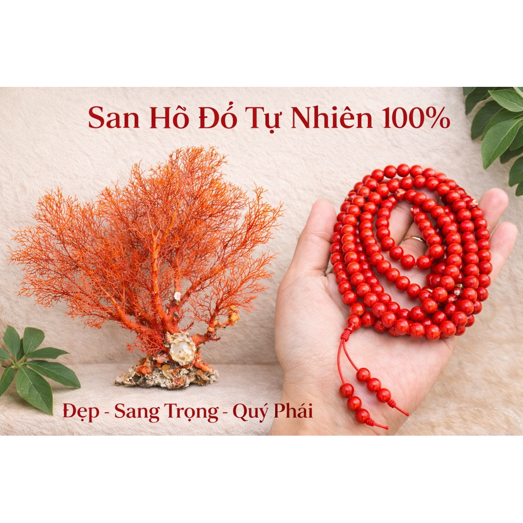 chuỗi 108 hạt 8ly san hô đỏ