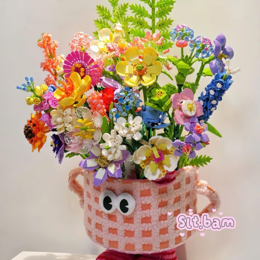 Đồ chơi hoa lego lắp ráp, hoa không tàn, hoa đồ chơi