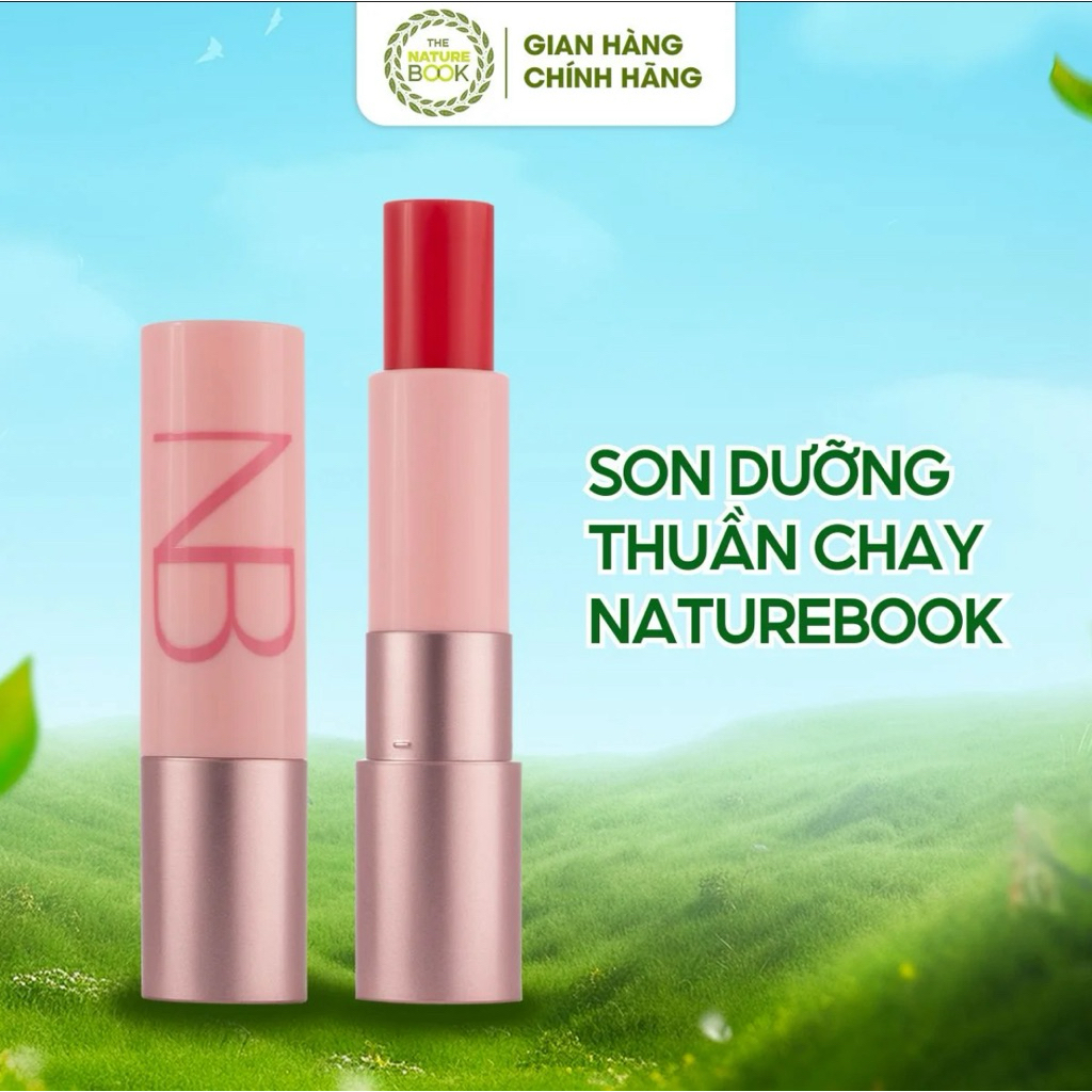 Son Dưỡng Môi Thuần Chay Son dưỡng Căng Mọng, Mềm Môi, The Nature Book Chính Hãng 4g