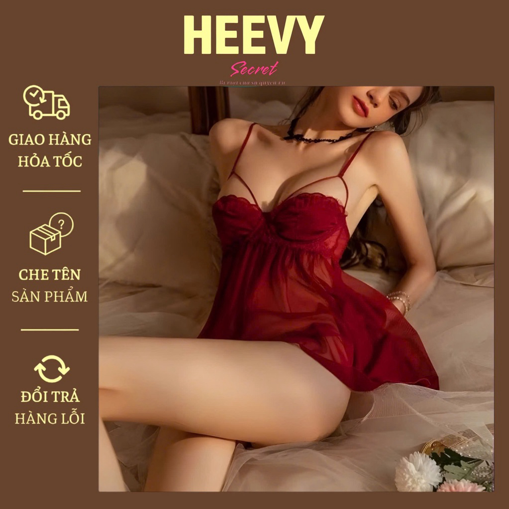 Váy ngủ ren SLADY 2 dây sexy xuyên thấu quyến rũ - VNS098- đầm ngủ sexy quyến rũ, bộ ngủ hấp dẫn gợi cảm, nội y nữ sexy