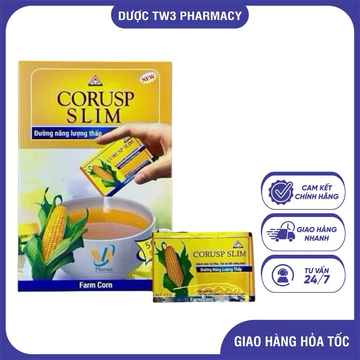 Đường Bắp CORUSP SLIM - Đường Ăn Kiêng, Ít Calo, Kiểm soát đường huyết (Hộp 50 gói x 2,5g)
