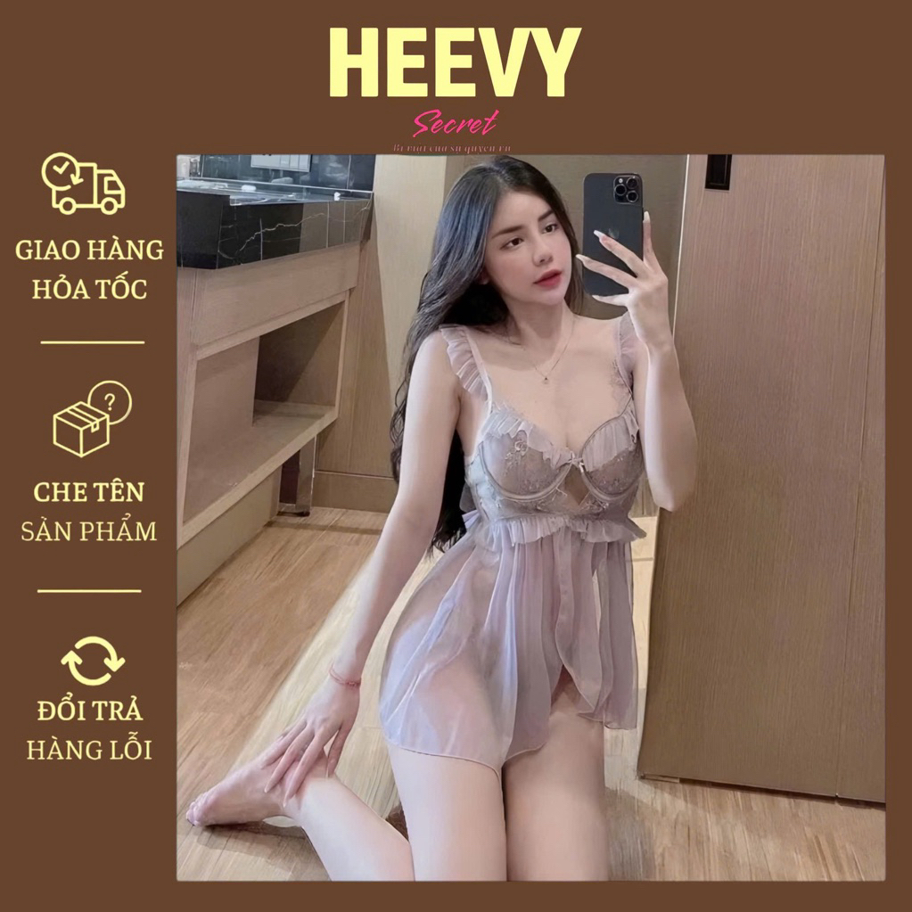 Đầm ngủ ren SLADY sexy xuyên thấu, mềm mịn hấp dẫn hàng nhập khẩu - VNS113 - váy ngủ sexy gợi cảm, bộ ngủ quyến rũ sexy
