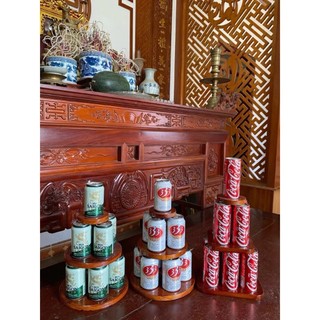 (Giá Tại Xưởng) Tháp Bày Bia Nước Ngọt,Tháp 3 Tầng Trưng Bày Ngày Tết Ban Thờ  ( giả gỗ )