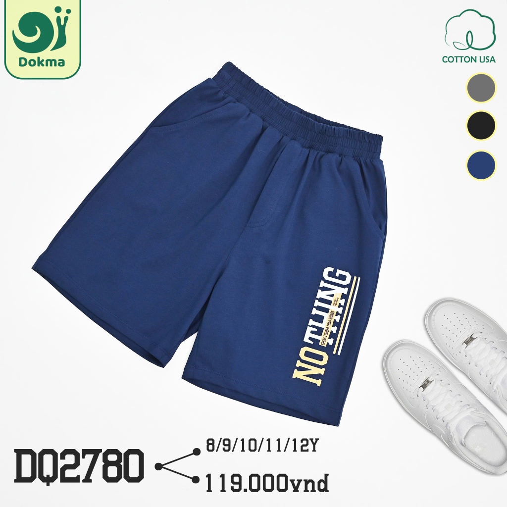 (25-42kg, 8-12Y) Quần Cộc Dokma Cotton Bé Trai DQ2780 DQ2083 DQ2810