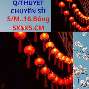 Đèn Lông Đỏ không nháy ''Loại Bé 16 bóng .5M.''5x5x5.'' trang trí tết, cưới hỏi tiết kiệm điện dài 5m''Q.T''