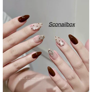 NAIL BOX THIẾT KẾ ĐỎ CHERRY MẮT MÈO MIX ĐÁ - MÓNG UP ĐỎ TẾT
