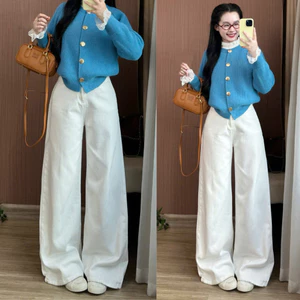 Quần jean ỐNG LOE 247Store nhiều màu lưng cao tôn dáng dài 103cm đi học đi làm đi chơi Back to School
