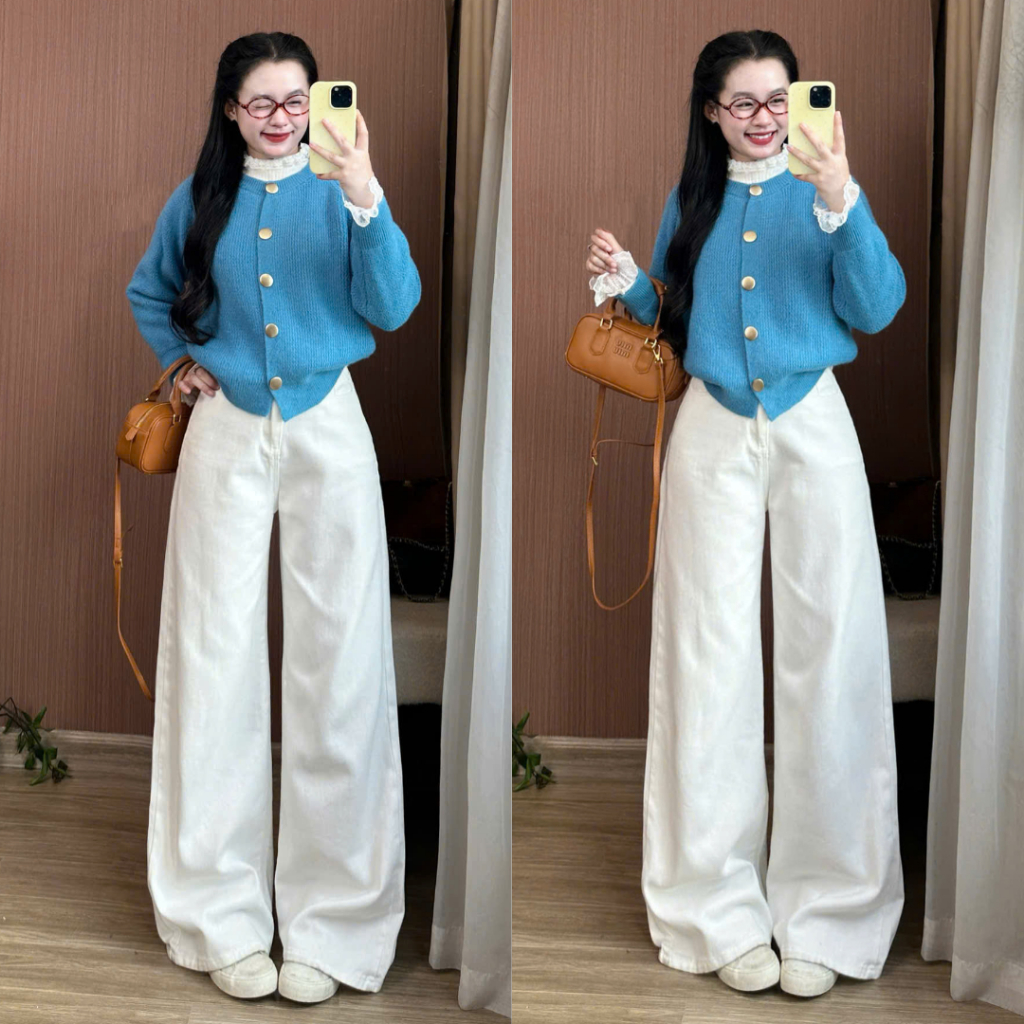 Quần jean ỐNG LOE 247Store nhiều màu lưng cao tôn dáng dài 103cm đi học đi làm đi chơi Back to School