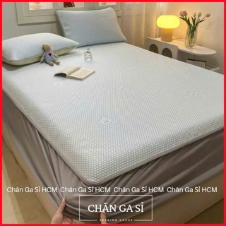 🐻MỚI💙Bộ Ga Gối 3 Món Băng Lạnh Nằm Siêu Mát In 5D Phong Cách Hàn Quốc _ Chăn Ga Sỉ HCM