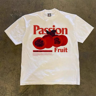 Áo Thun In Hình Vintage CHANH DÂY PASSION FRUIT Babytee Form Rộng Màu Trắng Cotton 250gsm Mềm Mịn - WETBABY