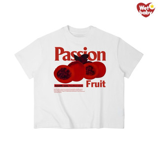 Áo Thun In Hình Vintage CHANH DÂY PASSION FRUIT Babytee Form Rộng Màu Trắng Cotton 250gsm Mềm Mịn - WETBABY