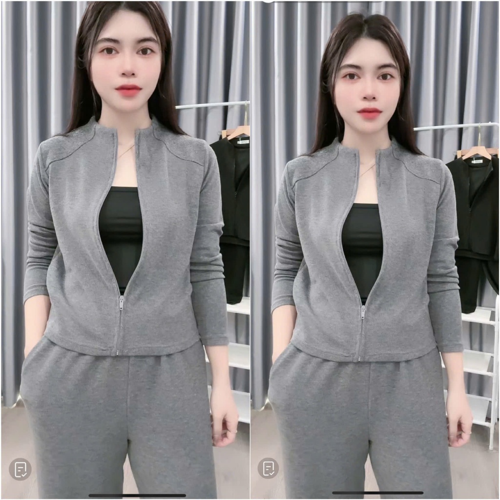2026. [BỘ KHOÁC- QUẦN SUÔNG] Sét áo khoác kèm áo ống tay dài+ quần suông thỏ. Đủ size SMLXL 40kg- 70kg