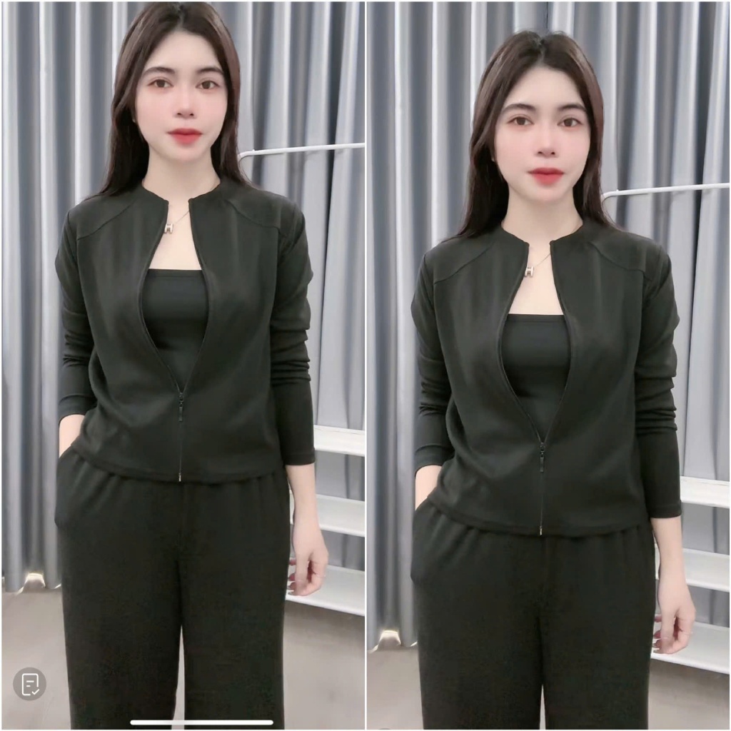 2026. [BỘ KHOÁC- QUẦN SUÔNG] Sét áo khoác kèm áo ống tay dài+ quần suông thỏ. Đủ size SMLXL 40kg- 70kg
