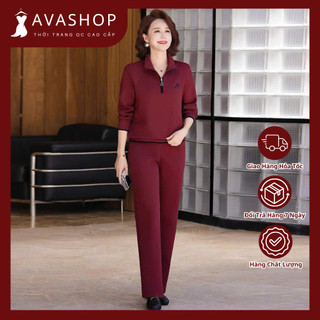 Bộ Đồ Thể Thao Xuân Thu Năng Động Cho Nữ Trung Niên AB64