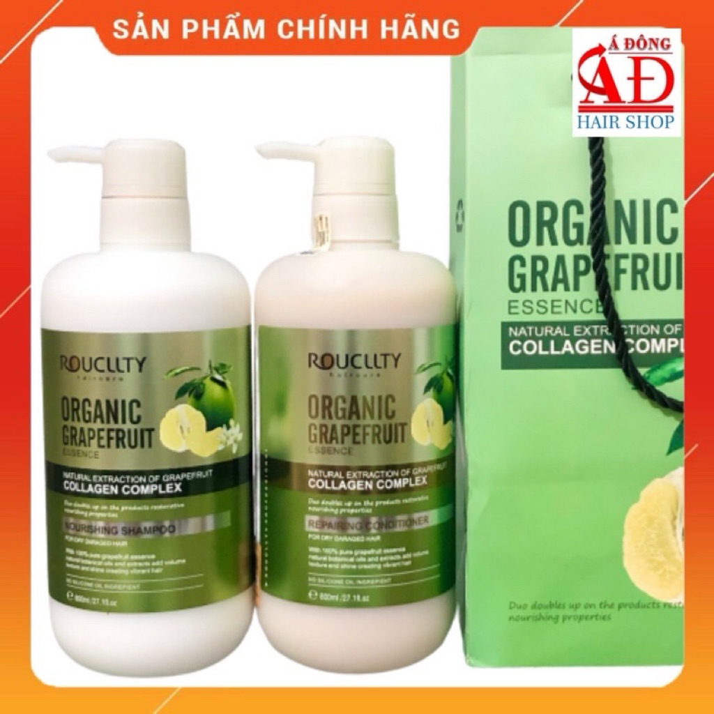 Bộ dầu gội xả hấp bưởi phục hồi, giảm rụng, mọc tóc nhanh Ailise Roucllty Valert Grapefruit 800ml