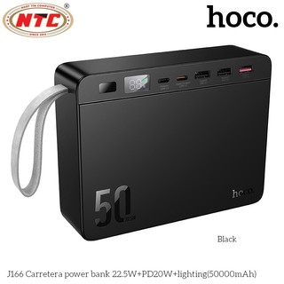 Pin Dự Phòng Hoco J166 50000mAh cổng USB QC 3.0 22.5W và 1 cổng TypeC PD 20W, màn hình LCD (Đen) - Phụ Kiện Nhất Tín