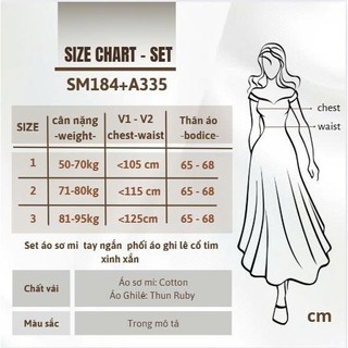 Set Áo Sơ Mi Nữ Bigsize Mix Gile Cổ Tim – Phong Cách Hàn Quốc, Dáng Rộng Che Bụng 50-95kg SM184+A335