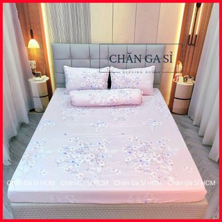 ☘️ĐỦ MẪU☘️ Bộ 4 Món Ga Gối Lyocell Microfiber Nằm Thoáng Mát, Vỏ Gối Ôm Khóa Kéo _ Chăn Ga Sỉ HCM
