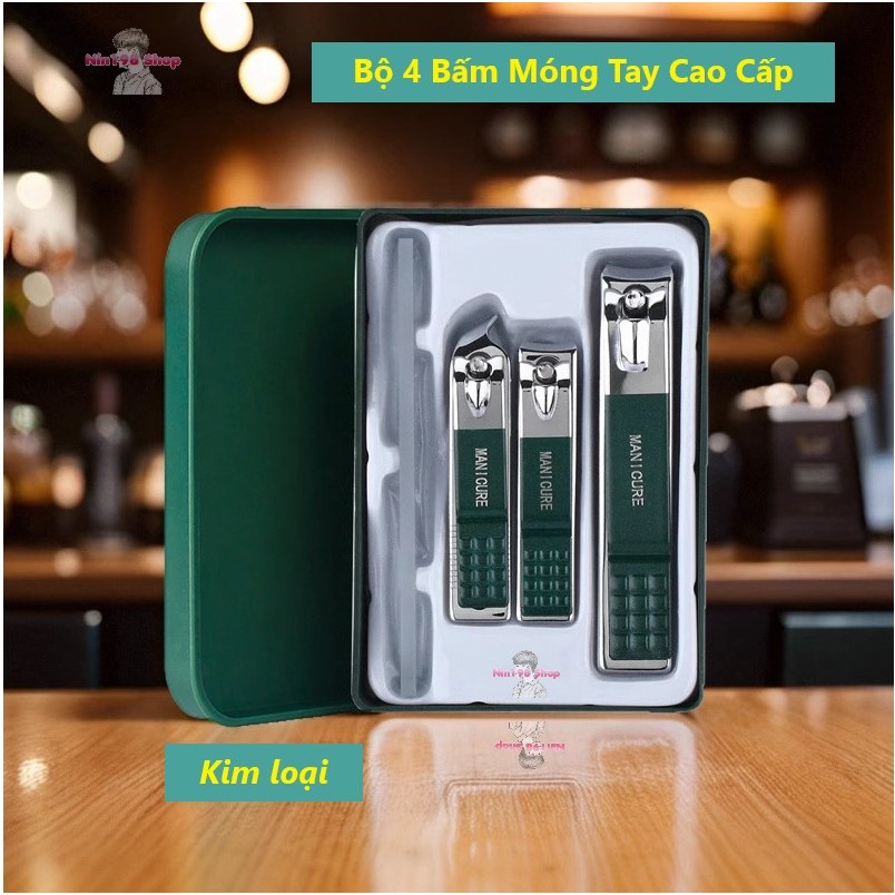 Bộ 4 Bấm Móng Tay Cao Cấp, Hộp Dụng Cụ Cắt Móng Tay 4 Món Siêu Bén, Siêu Đẹp Bằng Thép Không Rỉ Nin198 Shop