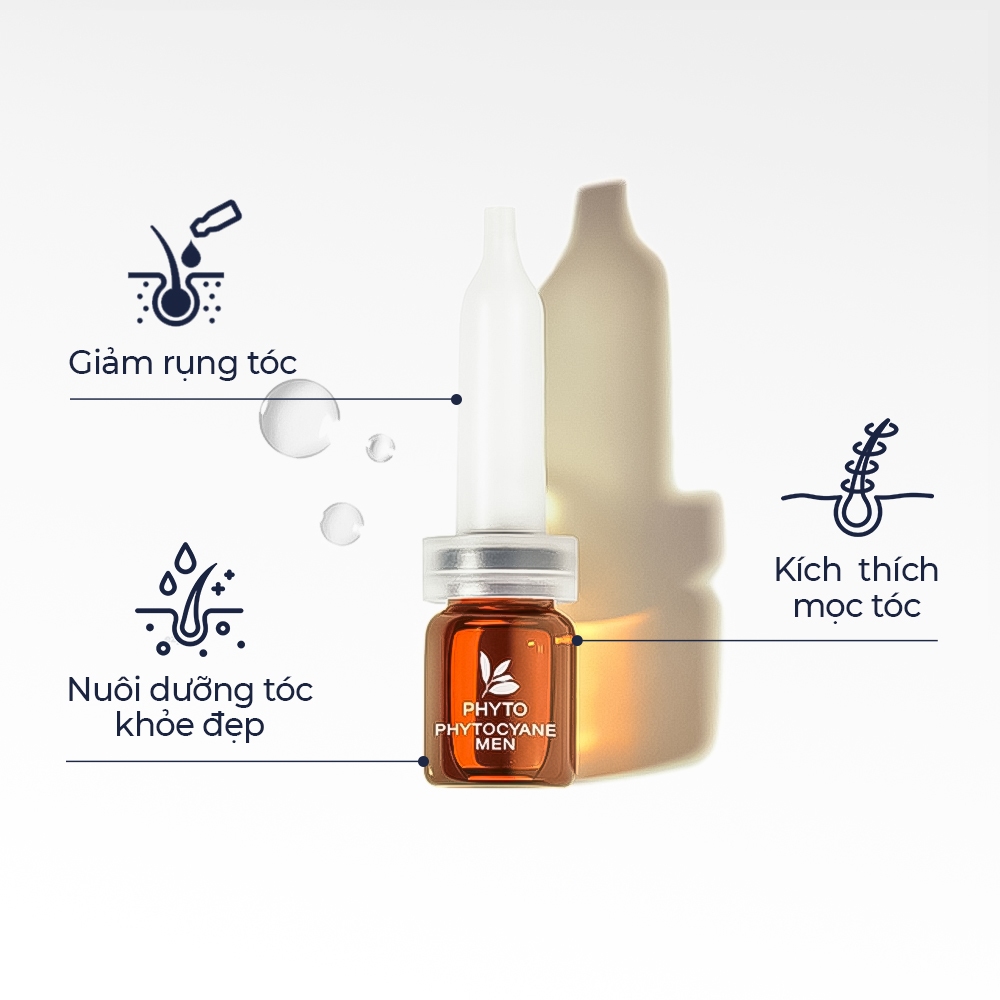 Combo 1 Serum nam PHYTOCYANCE (Hộp 12 ống) và 1 Hộp viên uống PHYTO Phanere (120 viên) - Hỗ trợ mọc và giảm rụng tóc