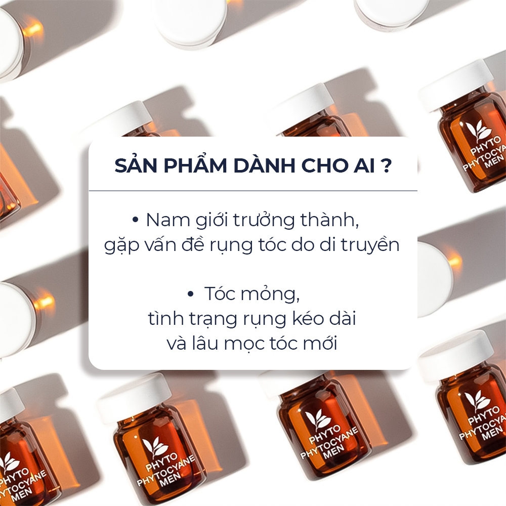 Serum nam PHYTOCYANCE MEN TRAITEMENT ANTICHUTE HOMME-Hỗ trợ mọc và giảm rụng cho tóc mỏng, rụng hói (Hộp 12 ống x 3,5ml)