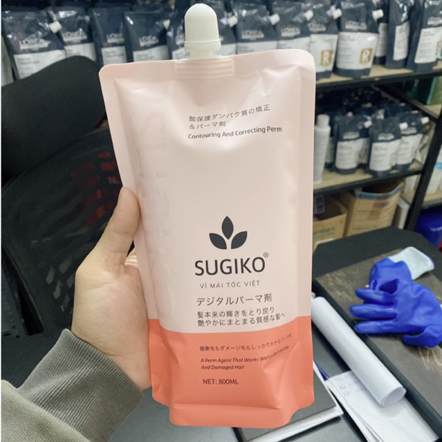 SUGIKO Kem Duỗi Uốn Thuần Chay ORGANIC800ml - Công Nghệ Thông Minh Không Cần Dập