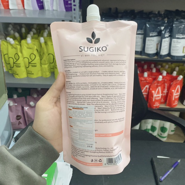 SUGIKO Kem Duỗi Uốn Thuần Chay ORGANIC800ml - Công Nghệ Thông Minh Không Cần Dập