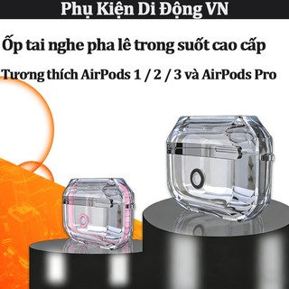 Ốp tai nghe AirPods 1 2 3 Pro bằng silicon trong suốt, chống sốc chống trầy, ôm khít cực đẹp