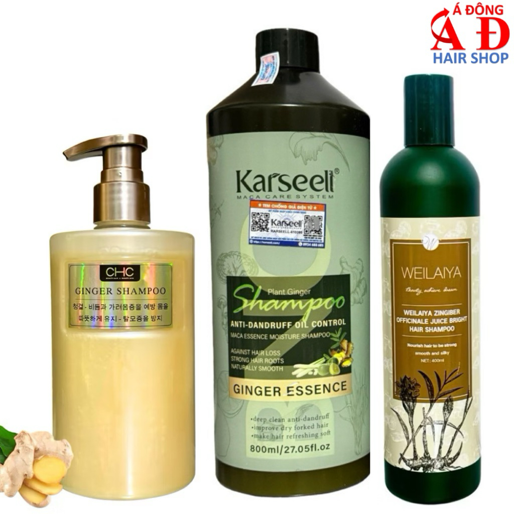 Dầu gội xả gừng dưỡng sinh Karseell CHC WEILAIYA Ginger sạch gàu mềm mượt chuyên salon Spa