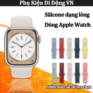 Dây đeo silicone lỏng cho Apple Watch mềm mại thoải mái nhiều màu sắc tương thích Series 10 9 8 7 6 5 4 SE 41 45 49mm
