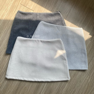 BASE SKIRT | Chân váy ngắn chất dạ form A hack dáng, đơn giản, dễ mặc | Bymintt