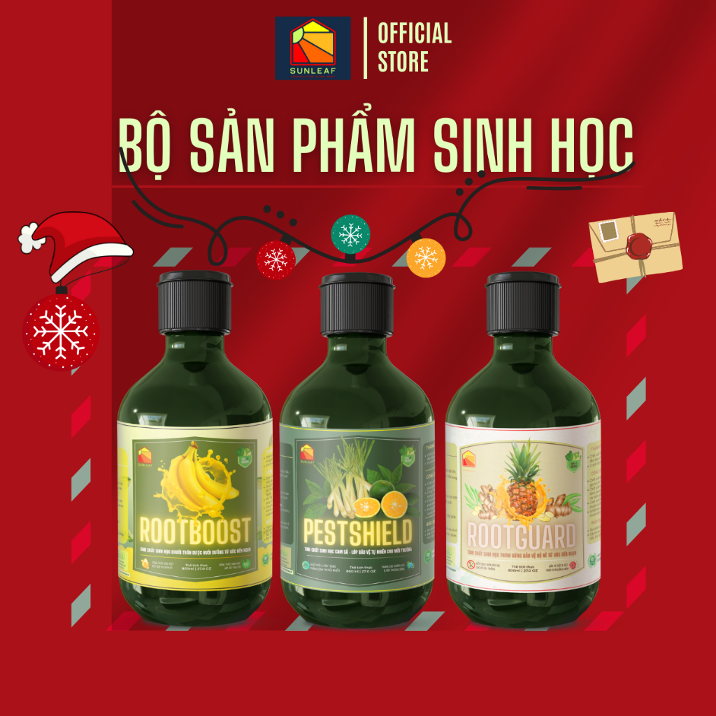 Combo Giảm Vi Khuẩn Đốm Đen, Kích Rễ Bung Chồi & Hạn Chế Nấm Cho Hoa Lan Hoa Hồng Hữu Cơ SUNLEAF
