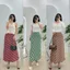 Chân váy caro dài chữ A cạp trễ/lưng cao có lót váy suông dài chữ A midi