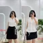 Chân váy chữ A ngắn 45cm công sở có quần bảo hộ túi sâu Váy ngắn basic Lolalalo