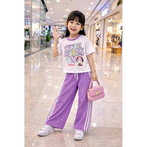 Bộ quần dài Bé Gái quần ống Suôn vải cotton 100% 4 chiều 18-42kg( tặng 10kt)
