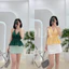 Chân váy chữ A mini skirt cạp trễ lụa 2 da màu trơn có lớp lót