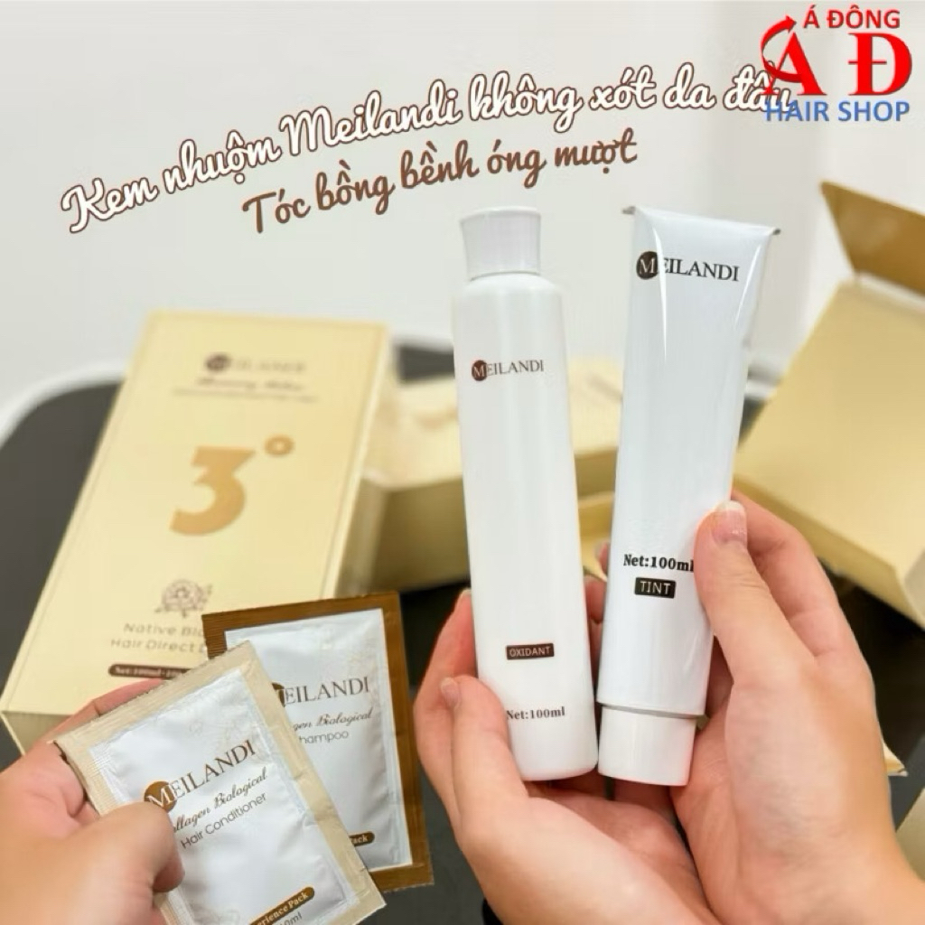 BỘ THUÔC NHUỘM PHỦ BẠC TÓC MÀU ĐEN THẢO DƯỢC KARSEELL MEILANDI AN TOÀN DA ĐẦU