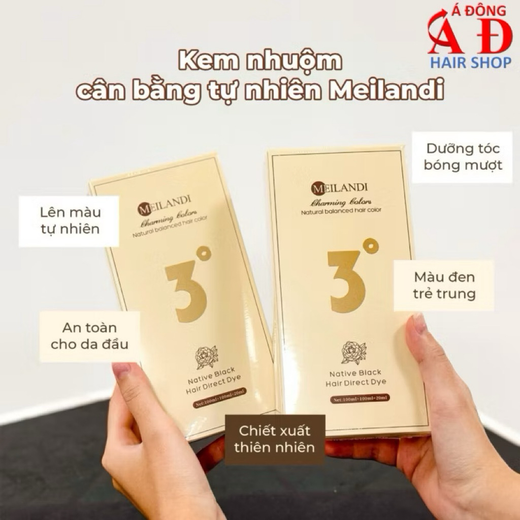 BỘ THUÔC NHUỘM PHỦ BẠC TÓC MÀU ĐEN THẢO DƯỢC KARSEELL MEILANDI AN TOÀN DA ĐẦU