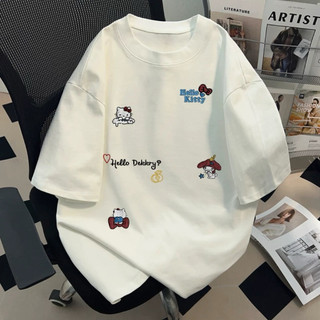 Áo thun chất cotton form rộng tay lỡ - kitty derky