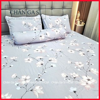 ☘️ĐỦ MẪU☘️ Bộ 4 Món Ga Gối Lyocell Microfiber Nằm Thoáng Mát, Vỏ Gối Ôm Khóa Kéo _ Chăn Ga Sỉ HCM