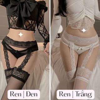 [LaMeo Lingerie] Quần tất, Tất đai, Tất đùi ren lưới sexy phối dây kẹp tất bản lưng chống tụt garter cho nữ
