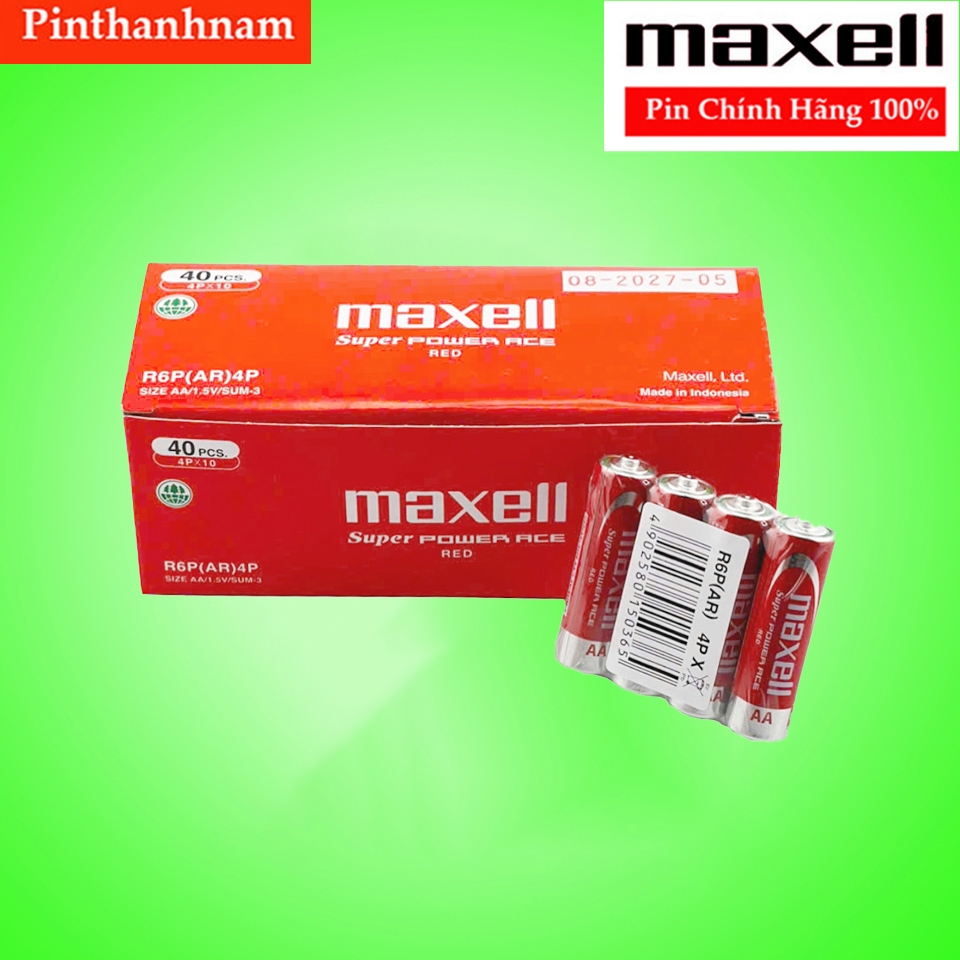Pin Tiểu AA Maxell R6P Vỉ 4 Viên Chính Hãng Dung Lượng Cao | Shopee ...
