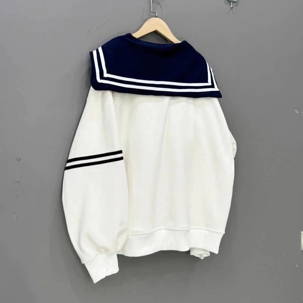 [ Tặng Kèm Thỏ Bông ] Áo swater nam nữ Thuỷ Thủ 2 kẻ Khăn nơ Unisex Thu Đông 2026
