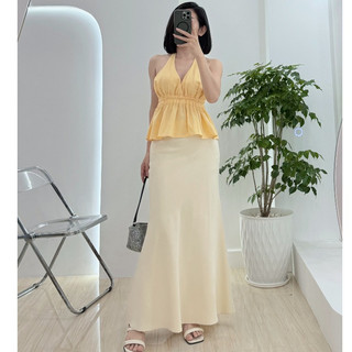 (Deal mở bán) Chân váy đuôi cá dài 2 lớp vải Gold Nhật dày dặn co giãn nhẹ ôm tôn dáng Váy ôm dài chữ a Lolalalo
