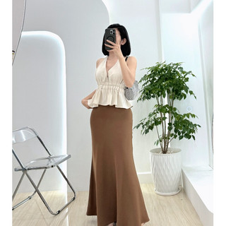 (Deal mở bán) Chân váy đuôi cá dài 2 lớp vải Gold Nhật dày dặn co giãn nhẹ ôm tôn dáng Váy ôm dài chữ a Lolalalo